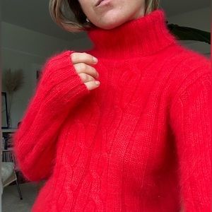 Fluffy Red Cashmere Sweater